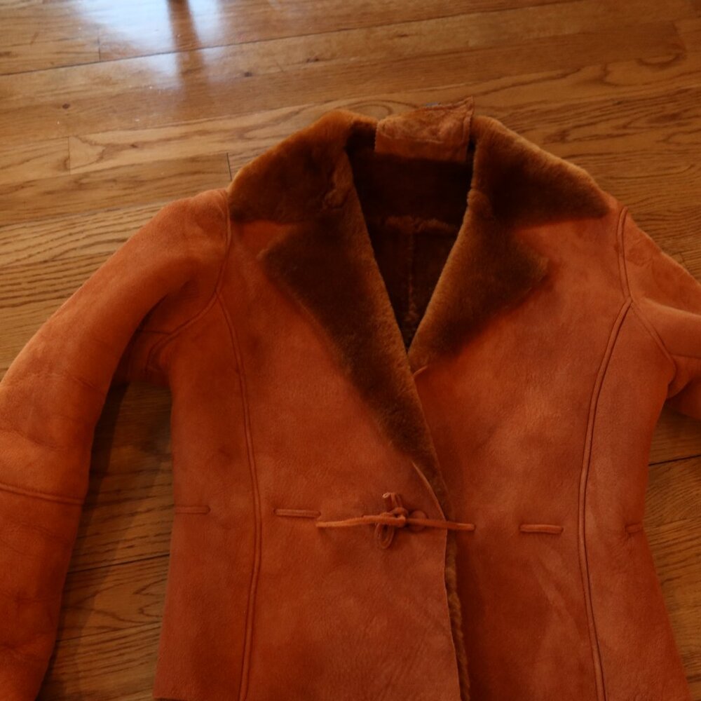 Wilsons vintage Leather Brown shearling fur lined Jacket - Picture 8 of 15